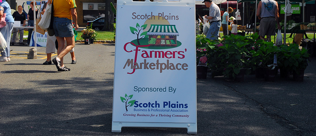 Scotch Plains Farmers' Marketplace sign